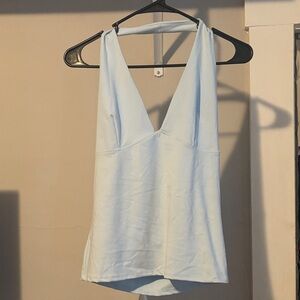 gaze Light Blue V-Neck Tank Top